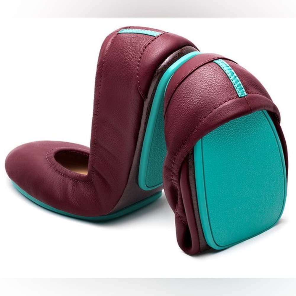 Tieks 6 Burgundy Red Leather Ballet Flats